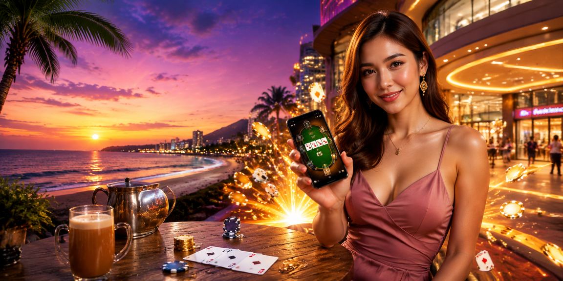 Pemain Penang sedang bermain poker dalam talian melalui platform kasino 1666